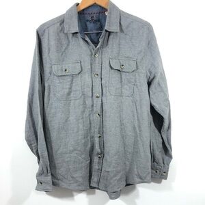 Woolrich Gray Flannel Button Down Shirt M